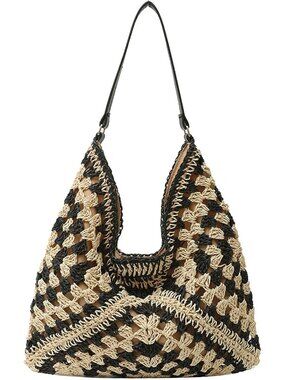 Women's Black Travel Bag Beach Essentials Soft Shoulder Strap Three-Dimensional